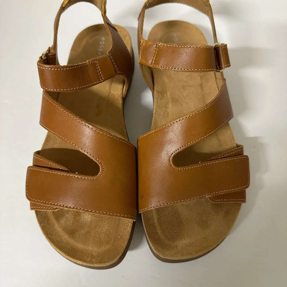 Easy Spirit Mavey Brown Leather Sandals Size 8.5 - Picture 4 of 7